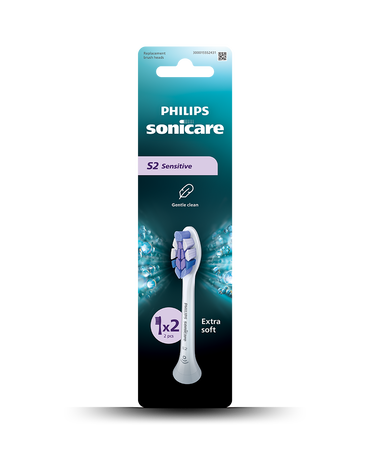 Sonicare S2 Sensitive Brush Head Refills 2 Pack - White