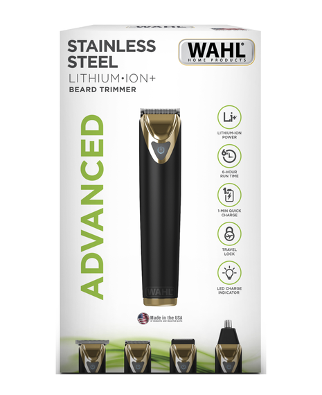 Advanced Stainless Steel Lithium-ion Grooming Kit - Black & Gold