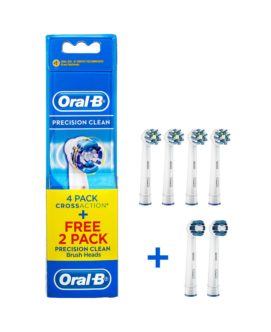 Oral B Crossaction 4 Pack Precision Clean 2 Pack Electric Toothbrush Replacement Brush Head Refills Shaver Shop