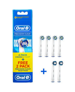CrossAction 4 Pack & Precision Clean 2 Pack Electric Toothbrush Replacement Brush Head Refills