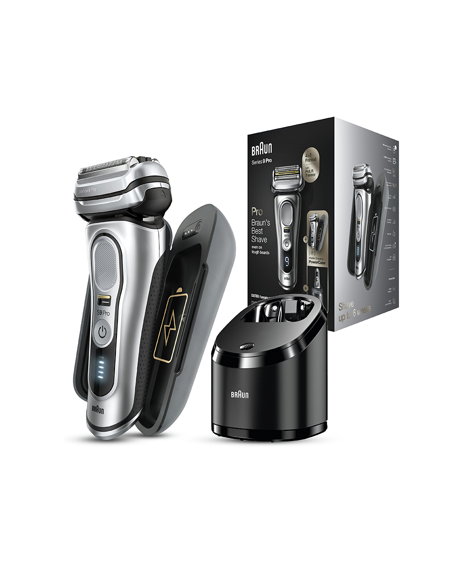 Braun, Series 9 Pro Wet & Dry Electric Shaver with World's First Power Case,  SmartCare Centre, Use on 1, 3 and 7 Day Beard