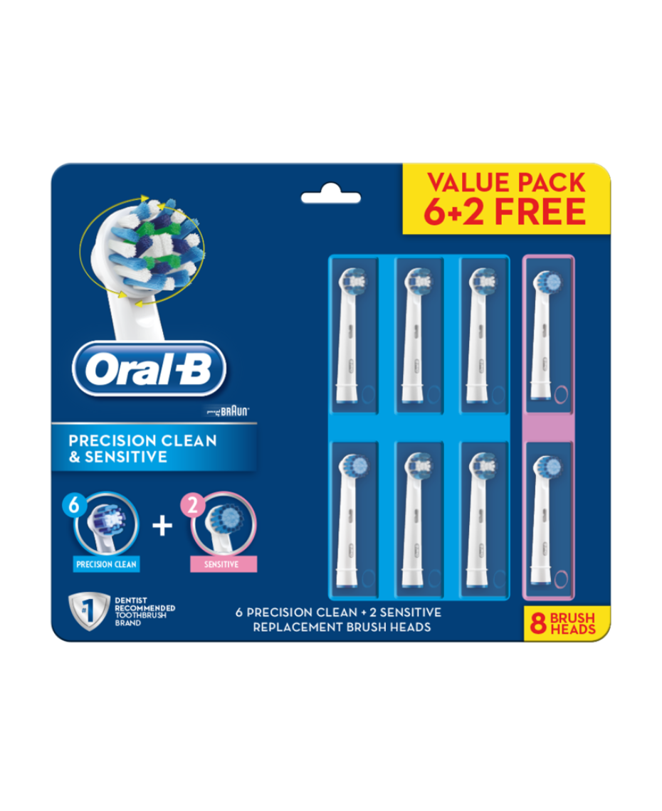 oral b sensitive clean replacement electric toothbrush heads 2 refills