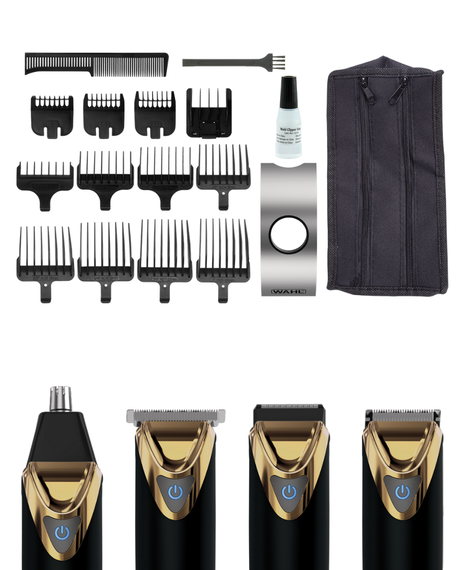 Superior Performance Stainless Steel Lithium-ion Grooming Kit - Black & Gold