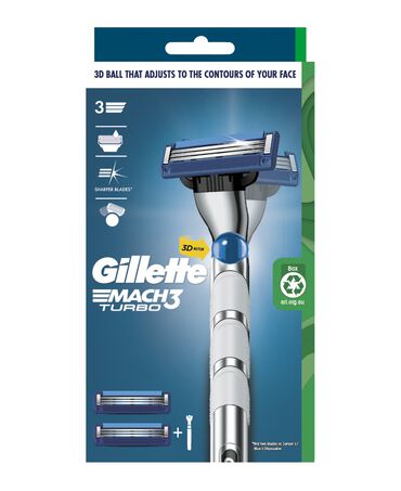 Mach3 Turbo 3D Razor with Blades Refill 2 Pack