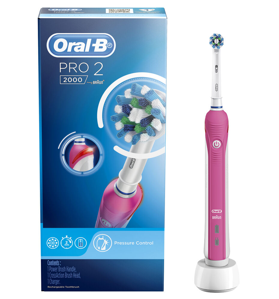 Oral B Pro 2 2000 Pink Electric Toothbrush Shaver Shop