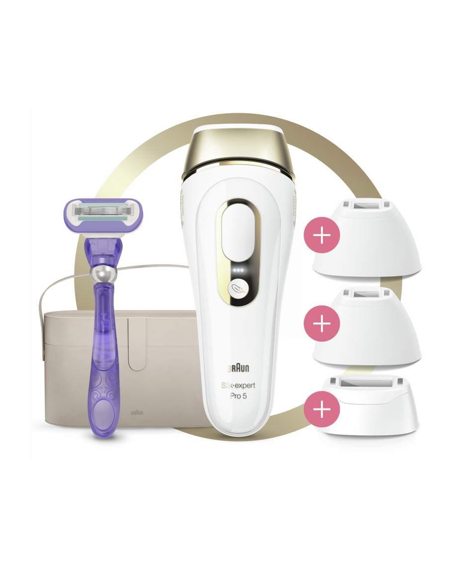 Braun, Silk-expert Pro 5 IPL Latest Generation Long Term Permanent Hair  Removal Device with 2 Precision Heads