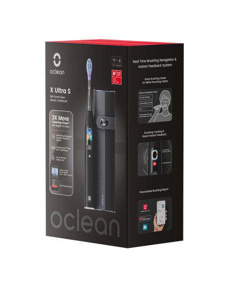 X Ultra S Smart Sonic Electric Toothbrush - Black with 3 Replacement Brush Head Refills