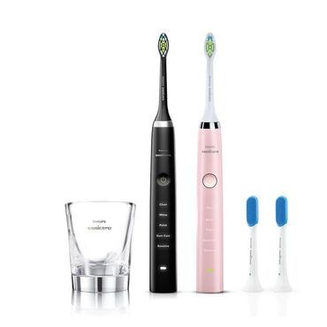 Sonicare DiamondClean 9000 Electric Toothbrush Bundle Pack - Black + Pink
