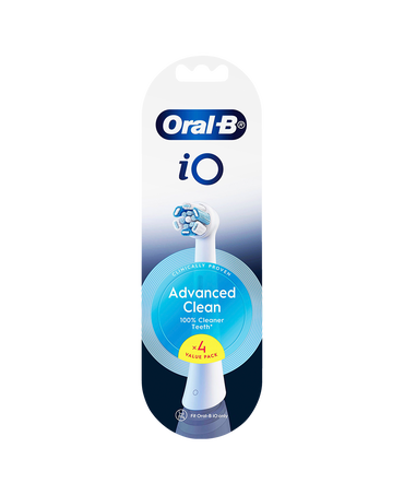iO Advanced Clean Brush Head Refills 4 Pack - White