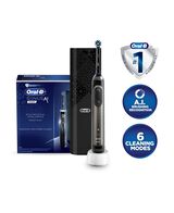 Genius AI Electric Toothbrush with 3 Replacement Heads & Smart Travel Case, Black