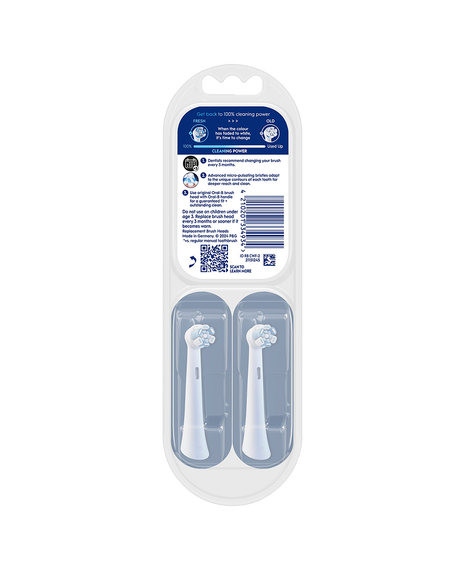 iO Advanced Clean Brush Head Refills 2 Pack - White