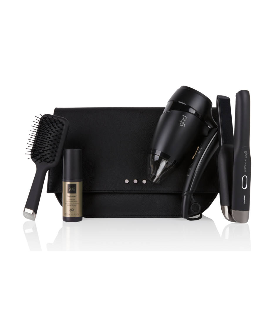 Travel hair dryer shop and straightener set