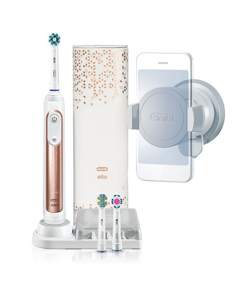 Genius 9000 Electric Toothbrush with 3 Replacement Heads & Smart Travel Case, Rose Gold