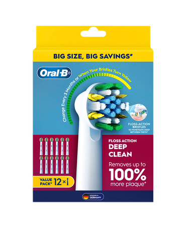 Floss Action Deep Clean Brush Head Refills 12 Pack