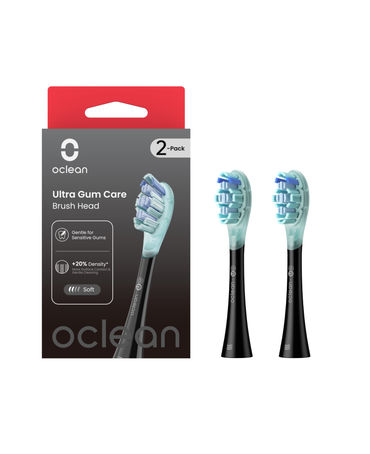 Ultra Gum Care Replacement Brush Head Refills 2 Pack - Black