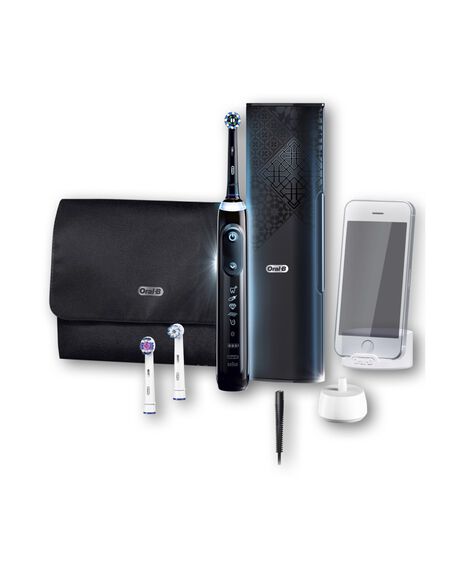 Genius AI Electric Toothbrush with 3 Replacement Heads & Smart Travel Case, Black