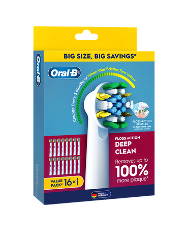 Floss Action Deep Clean Brush Head Refills 16 Pack