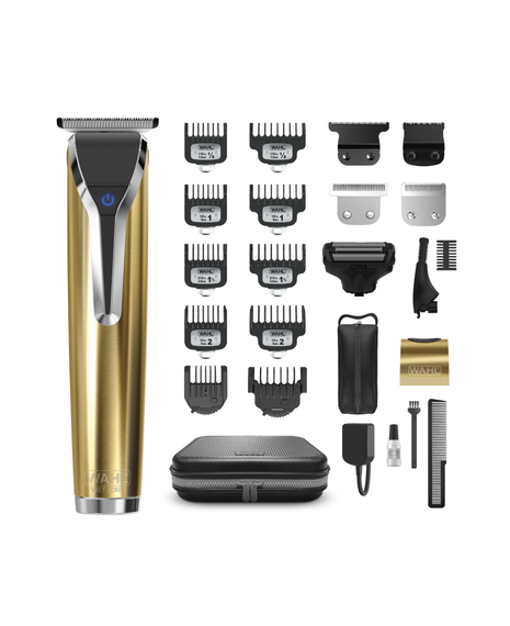 Waterproof Lithium-Ion 18K Stainless Steel Grooming Kit with Bonus Storage Case - Gold