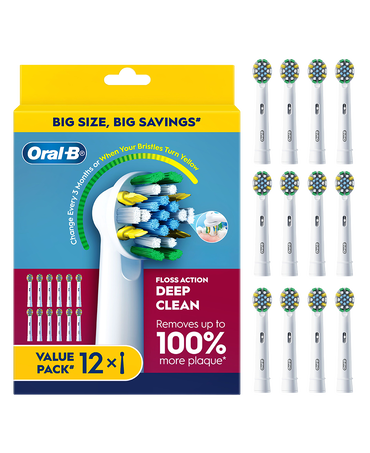 Floss Action Deep Clean Brush Head Refills 12 Pack