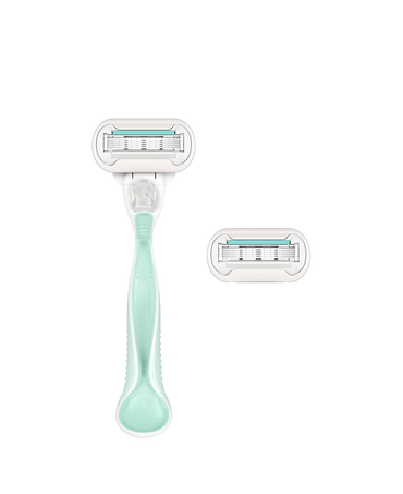 Deluxe Smooth Sensitive Razor with 2 Blades Refill