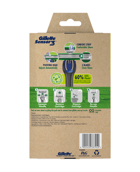 Sensor 3 Razor with Blades Refill 10 Pack