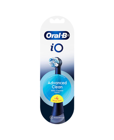iO Advanced Clean Brush Head Refills 4 Pack - Black