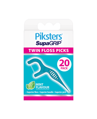 SupaGRIP Twin Floss Picks 20 Pack - Mint